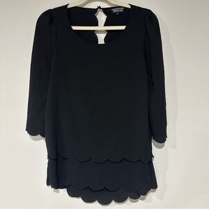 Papermoon | Stitch Fix Violeta Black Blouse Scalloped Small